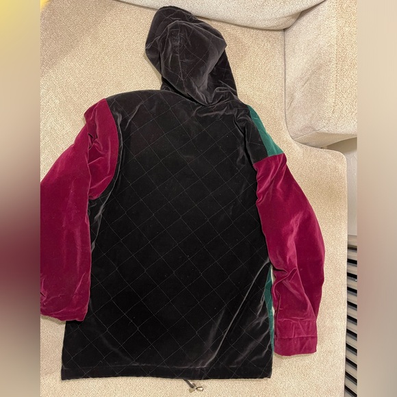 Laura Jefferies Hooded Full Zip Velvet Color Block Puffer Jacket, Women’s Medium - Picture 3 of 10